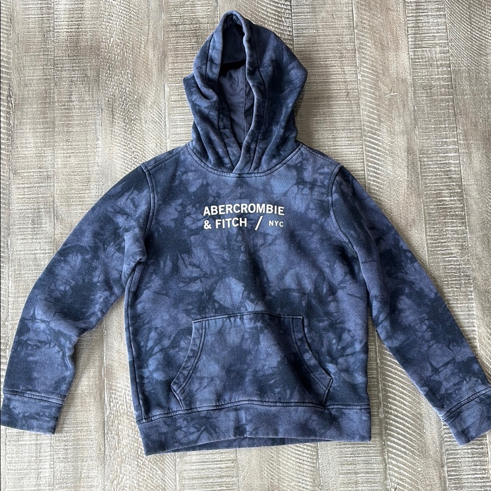 Abercrombie & Fitch Blue Tie-Dye Hoodie Sweatshirt